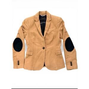 Zara Basic Camel Blazer Women S Elbow Patch Tan Preppy Jacket
